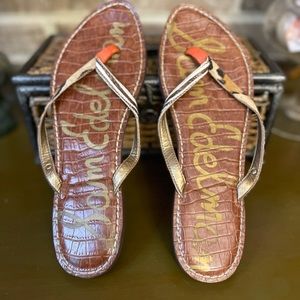 COPY - Sam Edelman calf hair animal print flip flop sandals